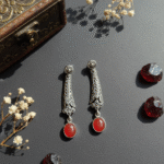 Garnet Red Drop Earrings