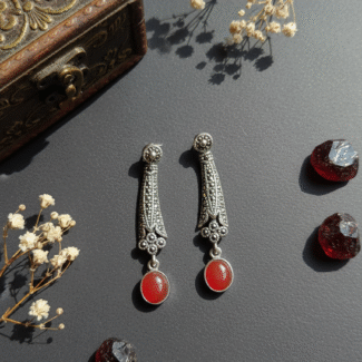 Garnet Red Drop Earrings