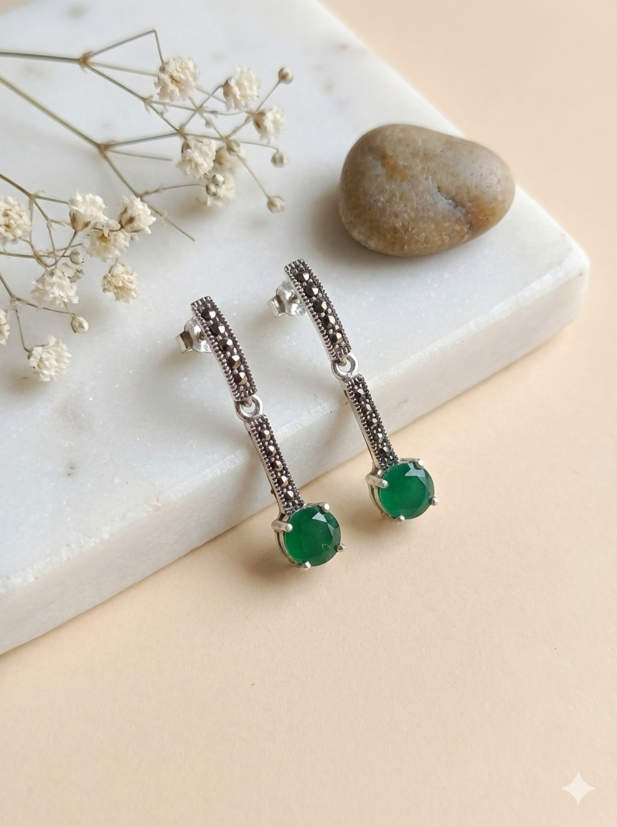 Emerald Green Drop Earrings
