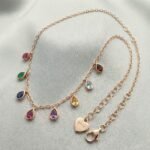 Rainbow Teardrop Charm Necklace