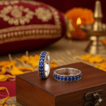 Royal Blue Oxidized Silver Toe Ring